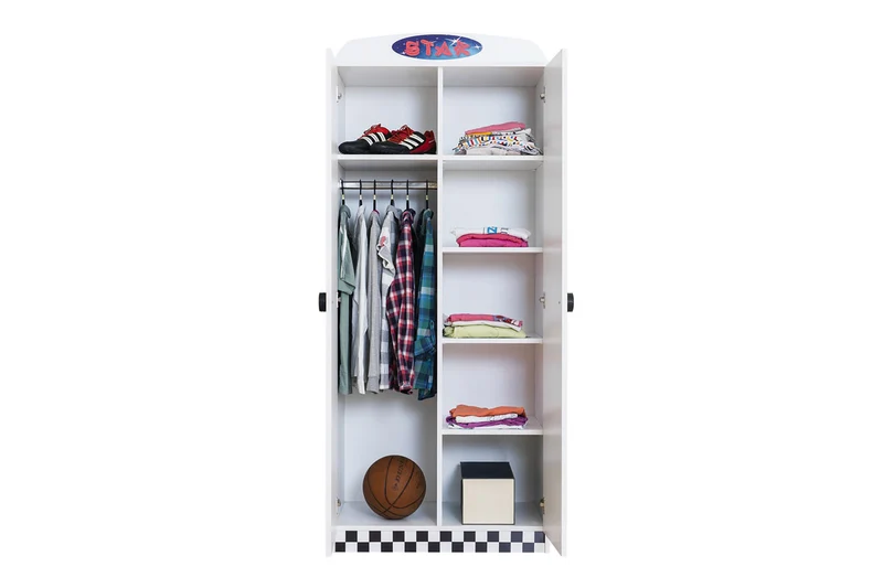 Drehtürenschrank Kleiderschrank für Kinder STAR Collection 2D weiß