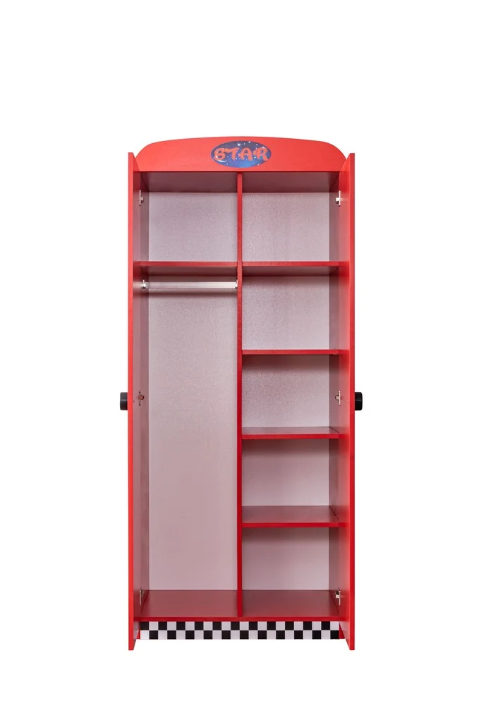Drehtürenschrank Kleiderschrank für Kinder STAR Collection 2D rot