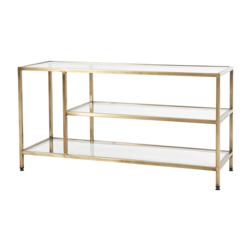 Sideboard Fernsehkommode BRILLA mattgold Glas 120x40x60cm