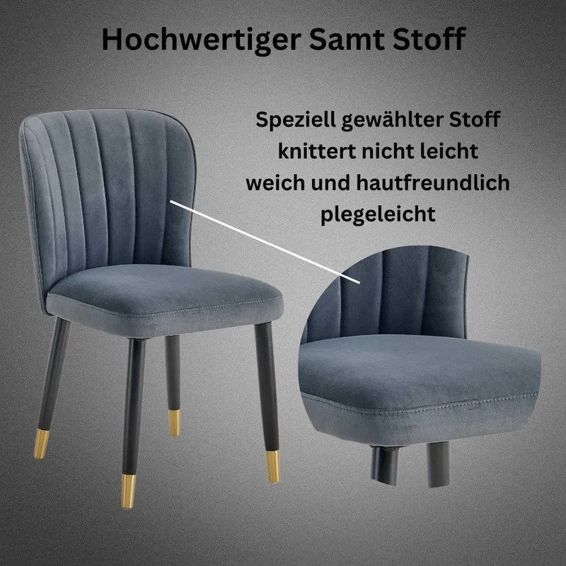 Vierbeinstuhl Esszimmerstuhl samt edles Design in vers. Farben
