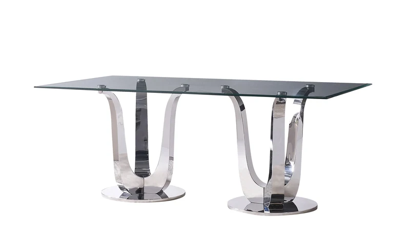 Esstisch mit schwarzer Marmorplatte – 200 x 100 cm | Edelstahl-Gestell in geometrischem Design