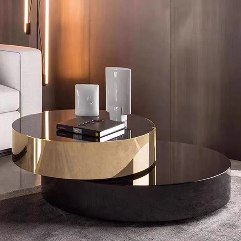 Design-Couchtisch ORBIT ROTATE Runder Wohnzimmertisch mit 360°-Drehfunktion