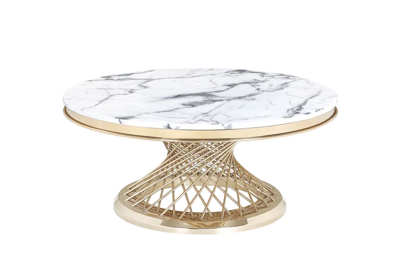 Couchtisch echtes Marmor weiß gold 100cm