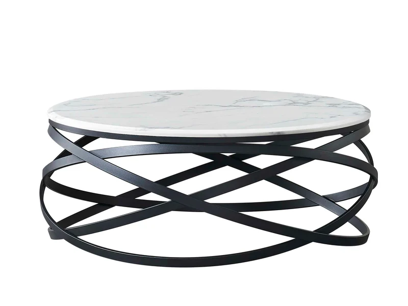 Couchtisch Beistelltisch aus Marmor mit vergoldetem Edelstahlbeinen im Spirallook Beistelltisch moderner Kaffeetisch Wohnzimmertisch 100x42cm