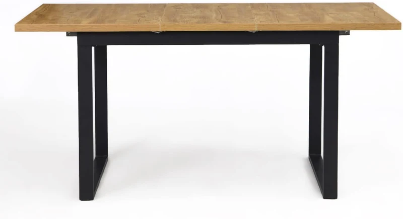 Esstisch Silas | ausziehbar 120-160 x80 cm 4-6 Personen Küchentisch Holztisch mit Kufen Gestell schwarz Esszimmer skandinavisch Industrial Design