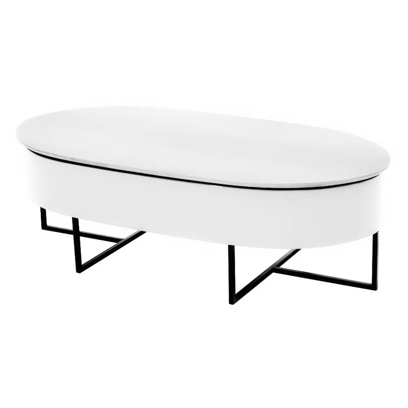 Couchtisch Lift-Up Funktion, versteckter Stauraum (1-Tisch), Hochglanz MDF mit aufklappbarer Tischplatte
