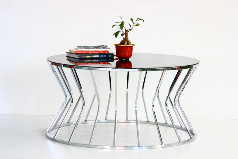 Sanduhr Couchtisch schwarz gold 80x80cm