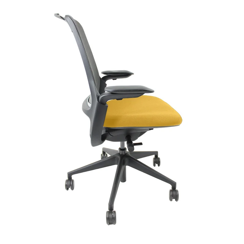 Steelcase Series 1 Ergonomic Office Chair with Mesh Back in Yellow Fabric - Refurbished