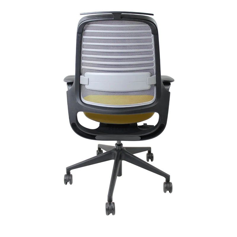 Steelcase Series 1 Ergonomic Office Chair with Mesh Back in Yellow Fabric - Refurbished