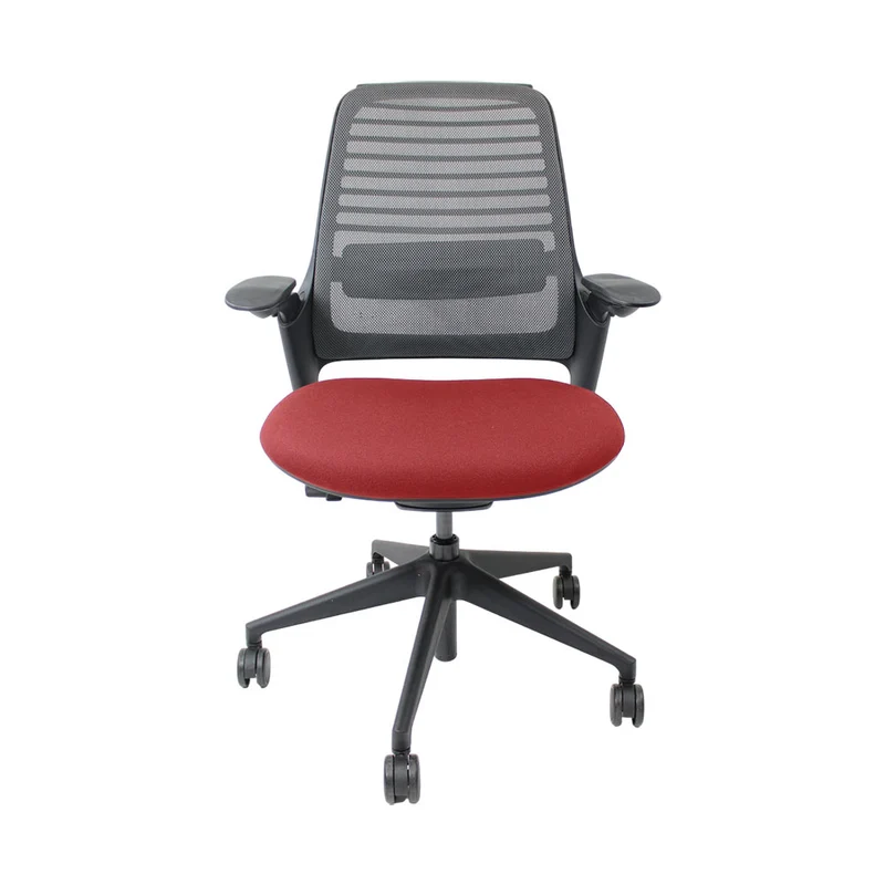 Steelcase Series 1 Ergonomic Office Chair with Mesh Back in Red Fabric - Refurbished
