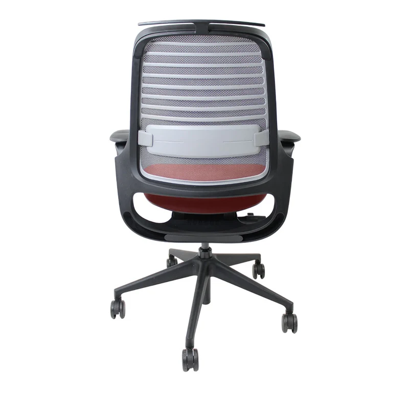 Steelcase Series 1 Ergonomic Office Chair with Mesh Back in Red Fabric - Refurbished