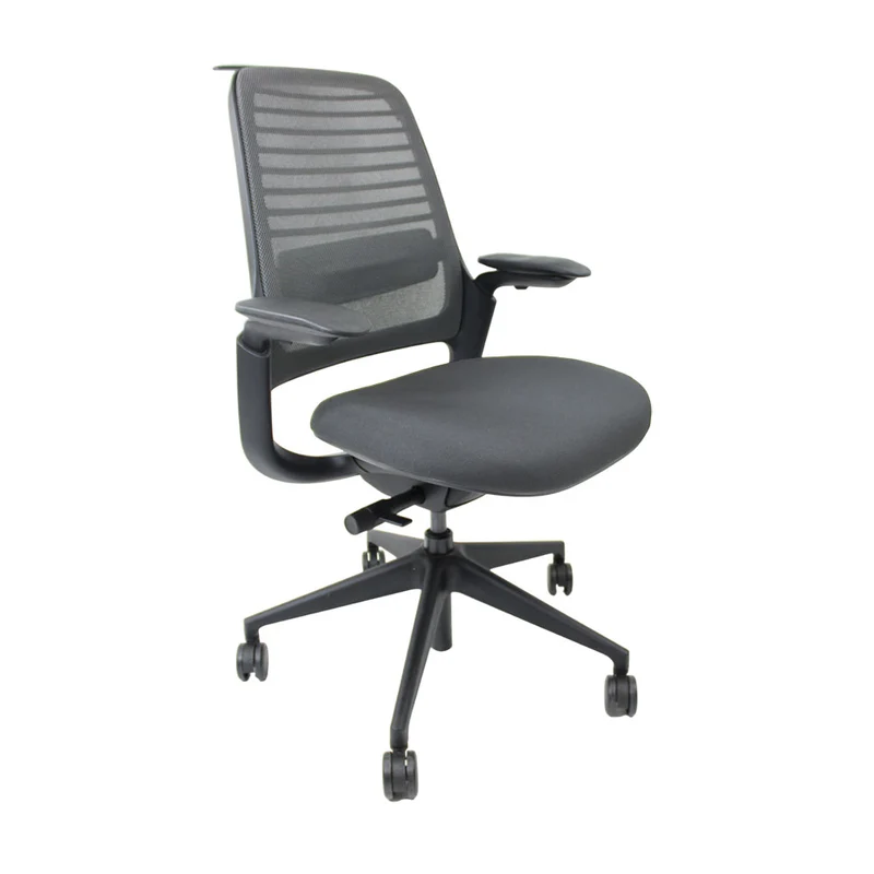 Steelcase Series 1 Ergonomic Office Chair with Mesh Back in Grey Fabric - Refurbished