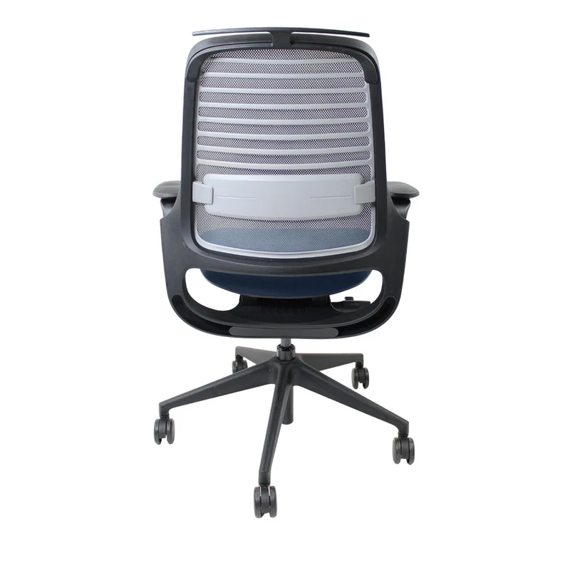 Steelcase Series 1 Ergonomic Office Chair with Mesh Back in Blue Fabric - Refurbished