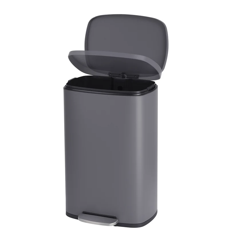 B-Ware TQ50 Mülleimer 50 Liter Grau