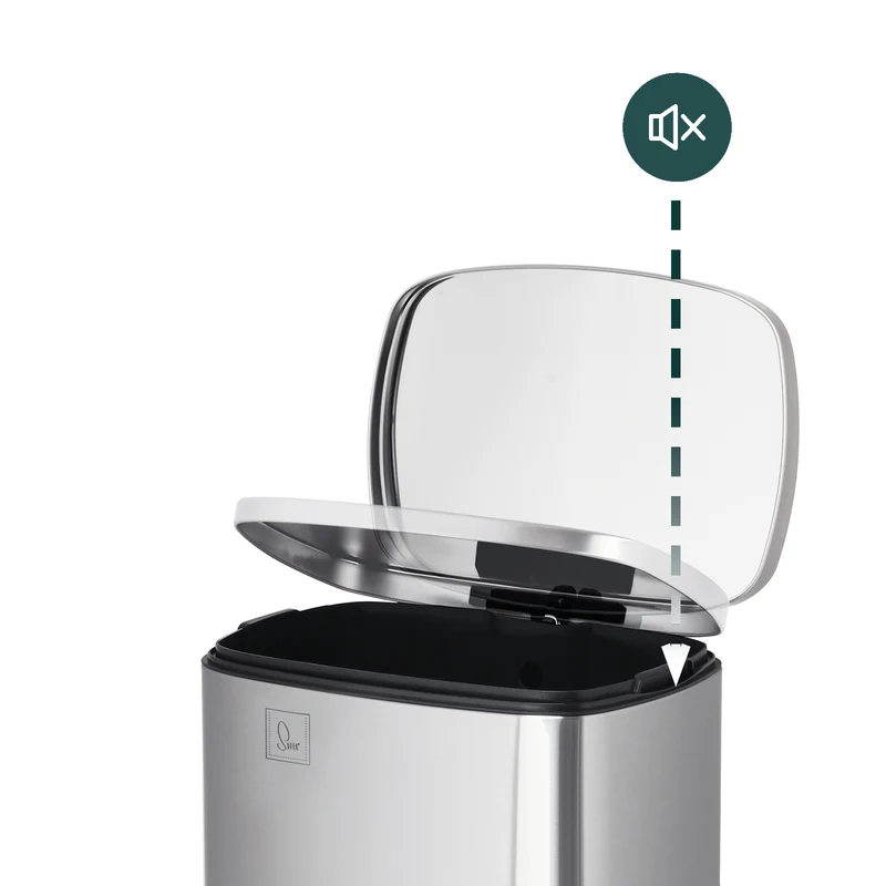 B-WareTQ50 Mülleimer 50 Liter Silber