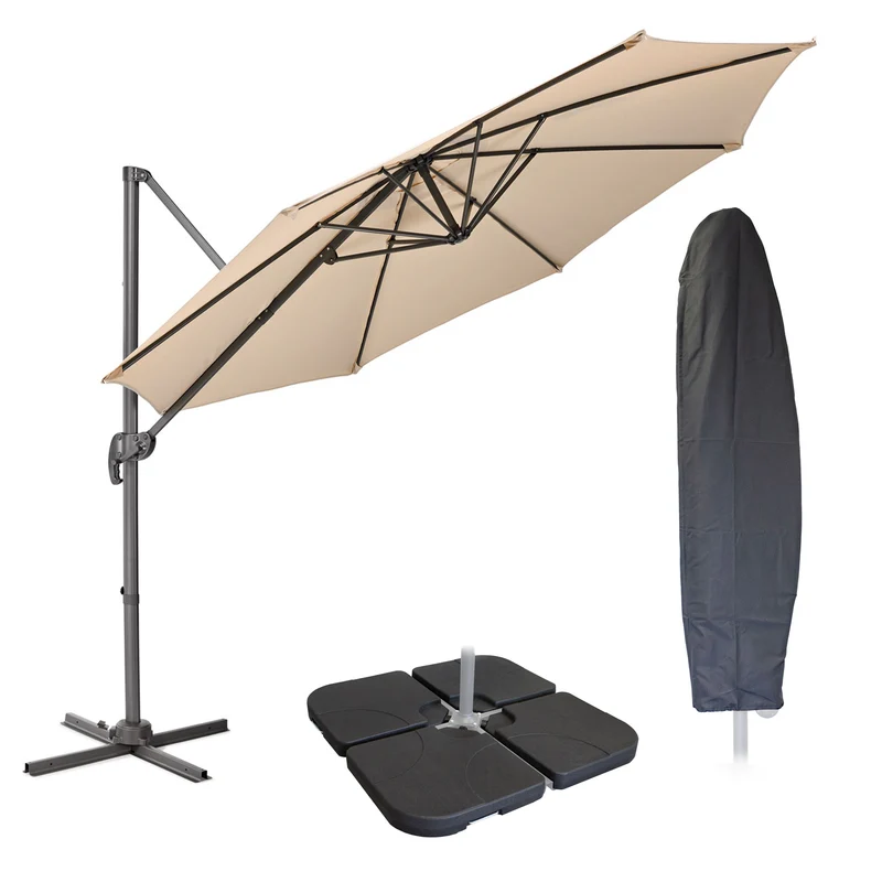 Set Ampelschirm 3m + Haube + Gewichte