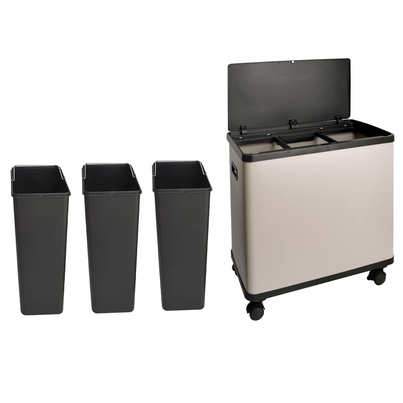 B-Ware SR3X18 Mülleimer 54L Taupe