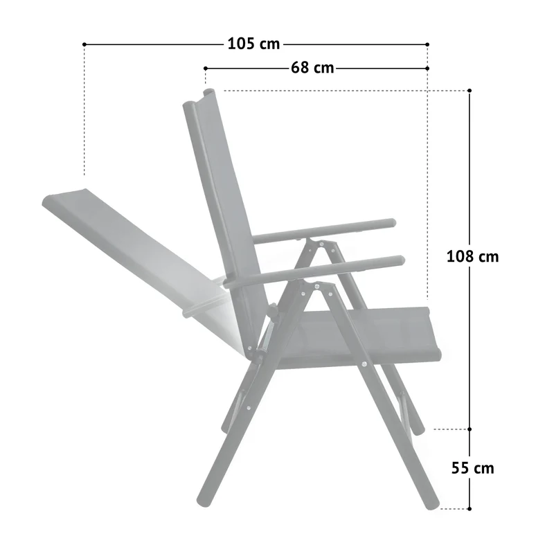 B-Ware 2er Set Gartenstühle Anthrazit
