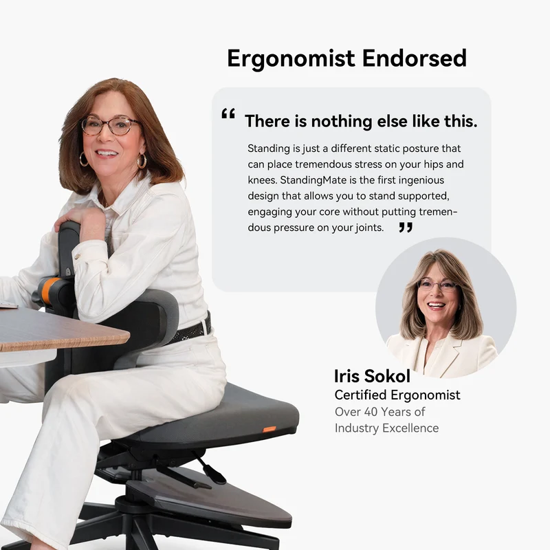 Standing-Mate Chair: The First Leaning Ergonomic Chair Designed for Standing Desks