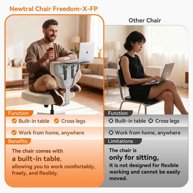 Freedom-X Pro Cross Legged Chair | Wider Cushion | Without Armrest