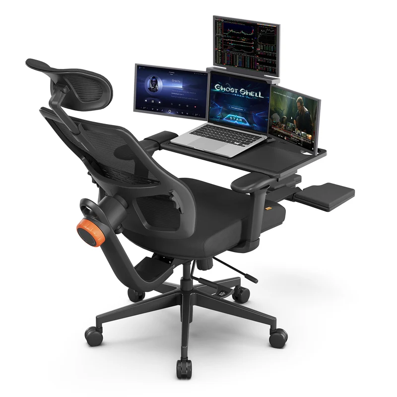 Magic H-BP Ergonomic Office Chair with Laptop Table-Black