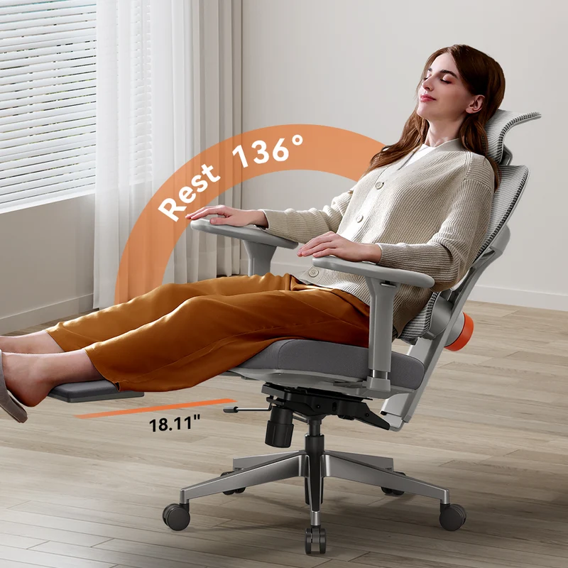 NEWTRAL NT002 Ergonomic Home Office Chair with Auto-following Lumbar Support-Grey