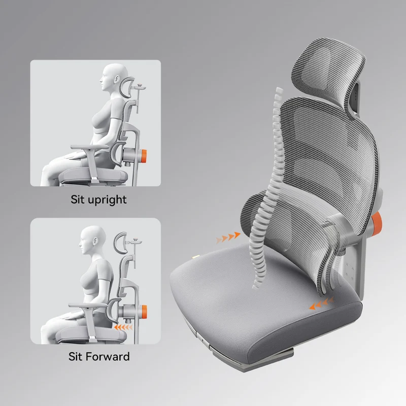 NEWTRAL NT002 Ergonomic Office Chair with Laptop Table-Grey