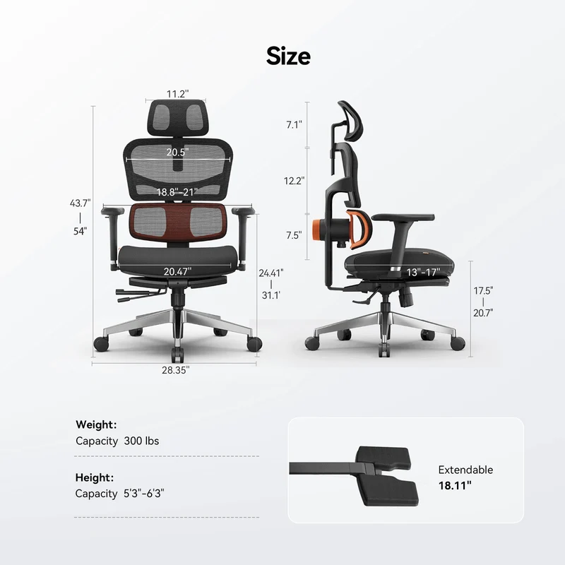 NEWTRAL NT002 Ergonomic Office Chair with Laptop Table-Black