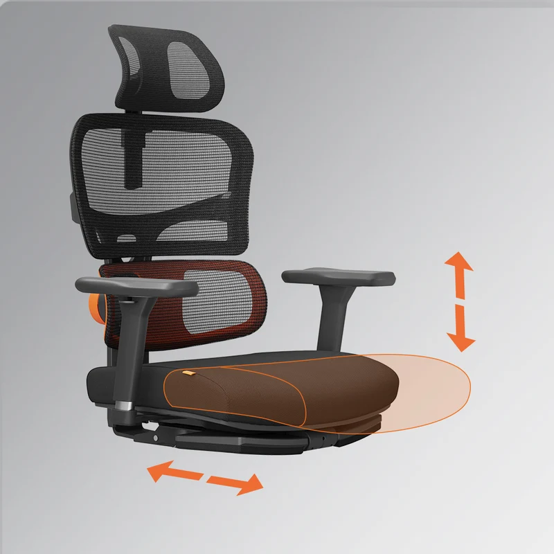 NT002 Ergonomic Home Office Chair with Auto-Following Lumbar Support & Footrest