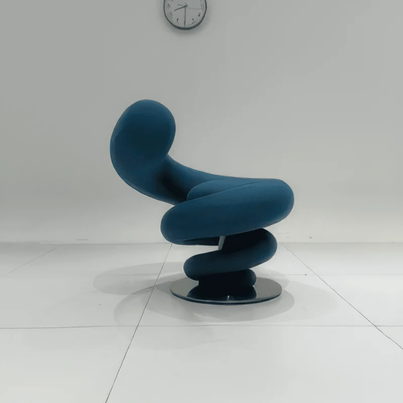 Coil Spring Sculptural Lounge Chair in Molded Cotton