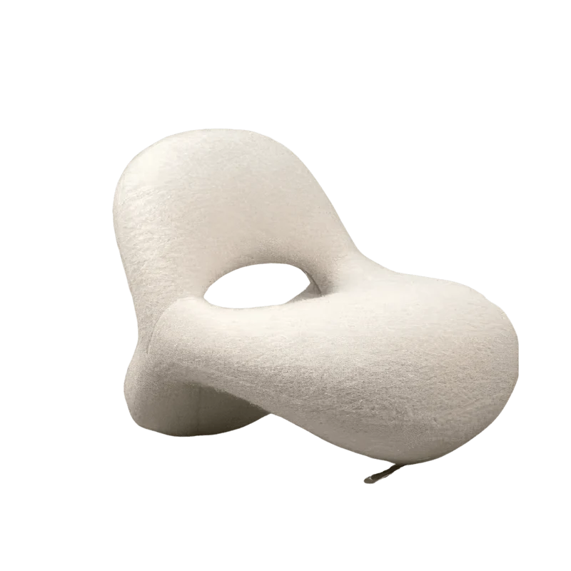 Three-Body Sculptural Lounge Chair in Faux Shearling