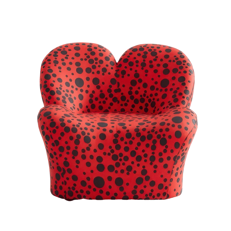 Petal Sculptural Accent Sofa in Printed Leather