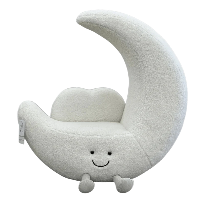 Giant Crescent Moon Lounger - Ivory Bouclé Nursery Sofa