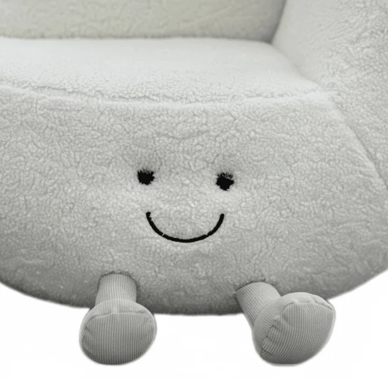Giant Crescent Moon Lounger - Ivory Bouclé Nursery Sofa