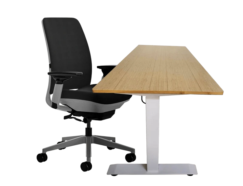 Steelcase Amia Chair and Herman Miller Top Bamboo Standing Desk Bundle