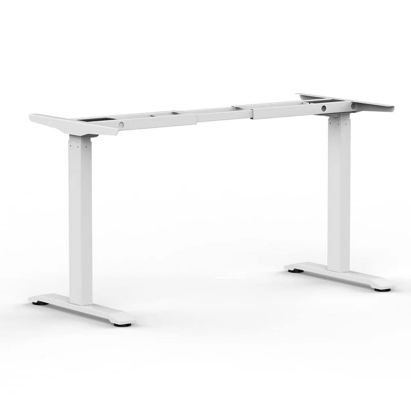 Electric White Sit-Stand Desk Frame with Adjustable Height and Cable Management Holes for a Productive Workspace- Top Sold Seperately