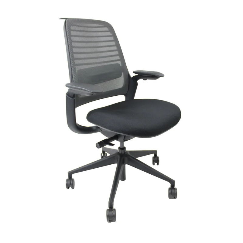 Steelcase Series 1 Ergonomic Office Chair with Mesh Back in Black Fabric - Refurbished