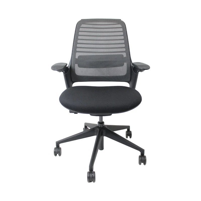 Steelcase Series 1 Ergonomic Office Chair with Mesh Back in Black Fabric - Refurbished