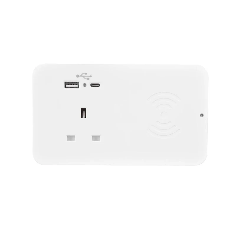 Rectangular Ion Duo Power Module In-desk in White