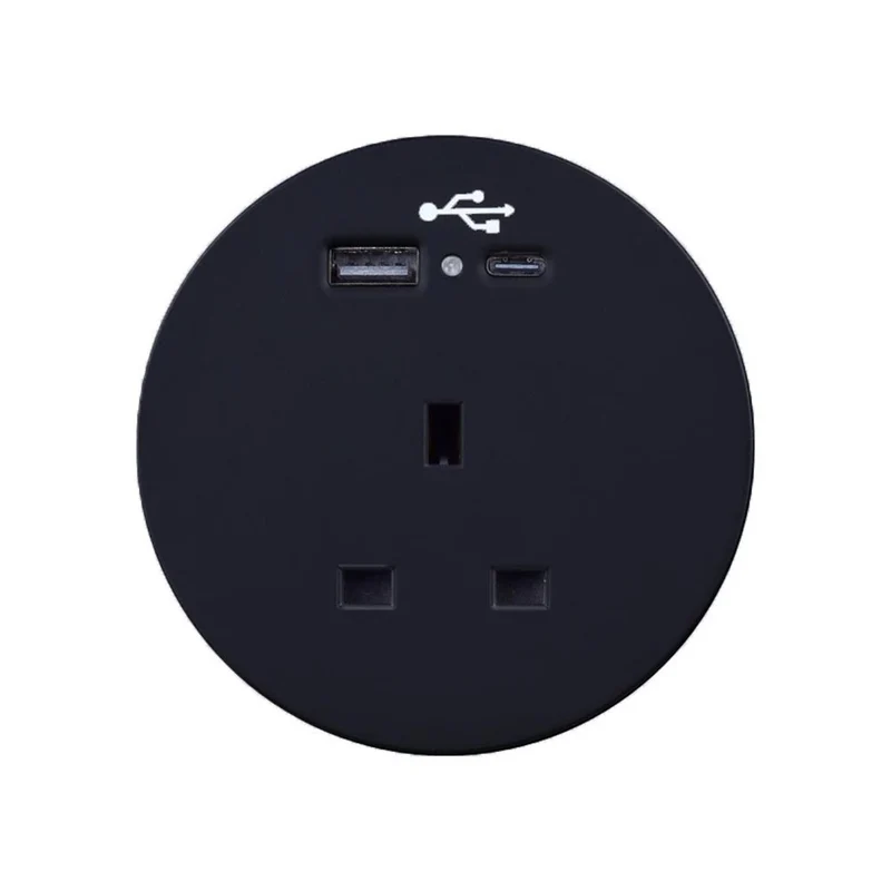 Round Ion Duo Power Module In-desk in Black