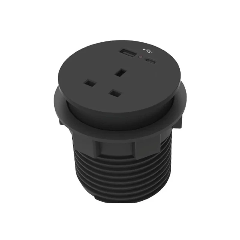 Round Ion Duo Power Module In-desk in Black