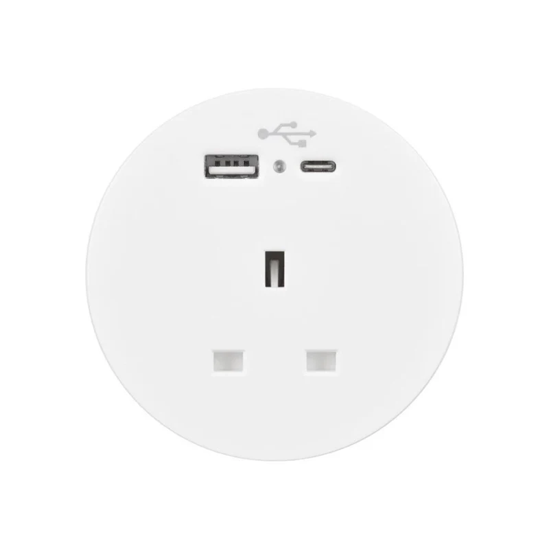 Round Ion Duo Power Module In-desk in White