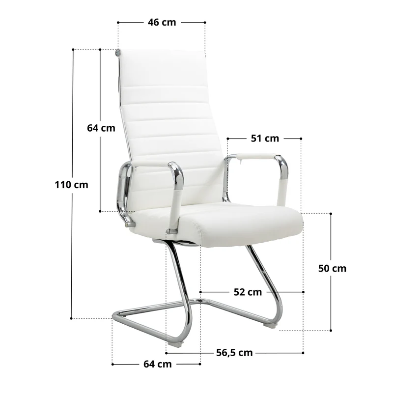 B-Ware 2er Set OFFICE COMFORT Besucherstuhl Kunstleder Weiß