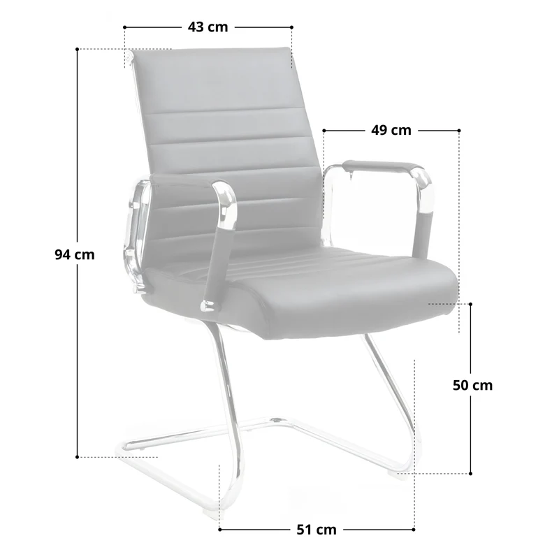 B-Ware OFFICE COMFORT 2er Set LB Besucherstühle Stoff Dunkelgrau