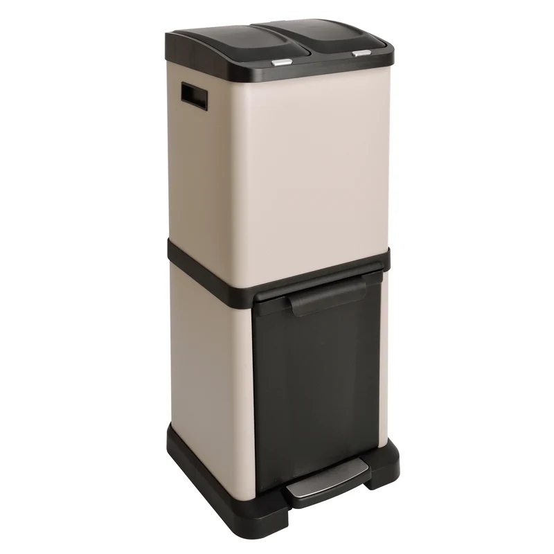 B-Ware 3XCombo Mülleimer 32 Liter Taupe (2x8+16L)