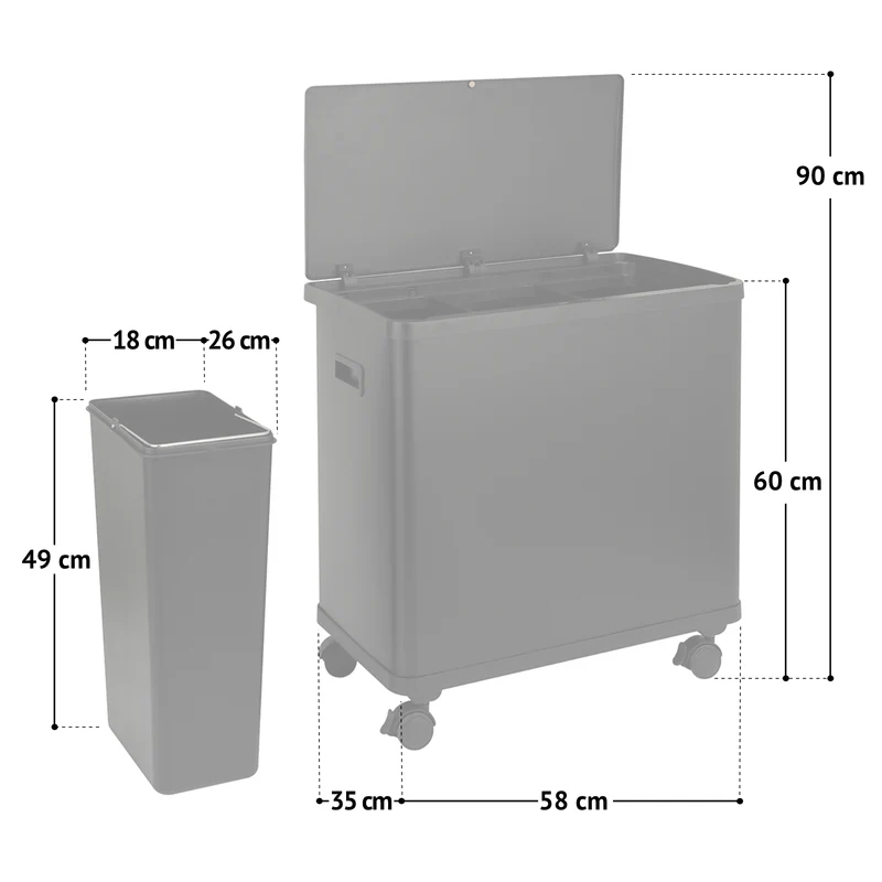 B-Ware SR3X18 Mülleimer 54L Weiß