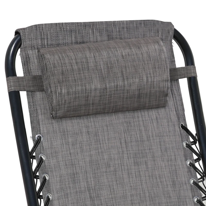 B-Ware Gartenstuhl 2er Set mit Kopfkissen Grau