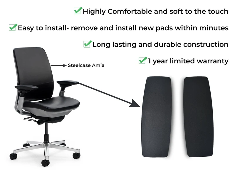 Steelcase Leap V2, Amia, Think Compatible – Arm Pads by OLS