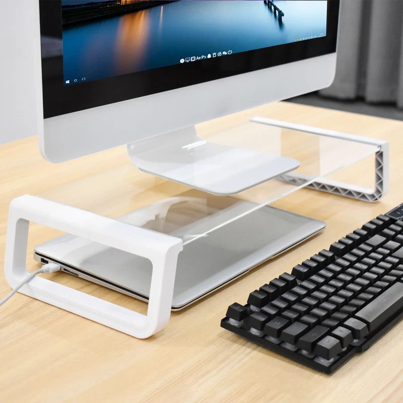 B-Ware ANSAN Monitorerhöhung Weiß