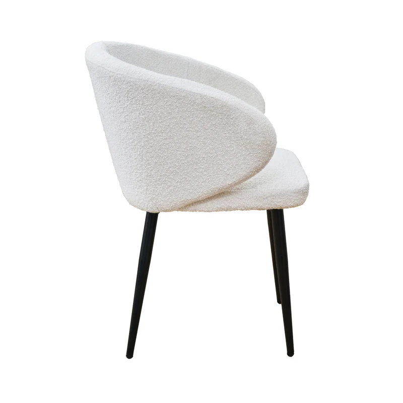 B-Ware AUDREY 2er Set Esszimmerstühle Weiß Bouclé